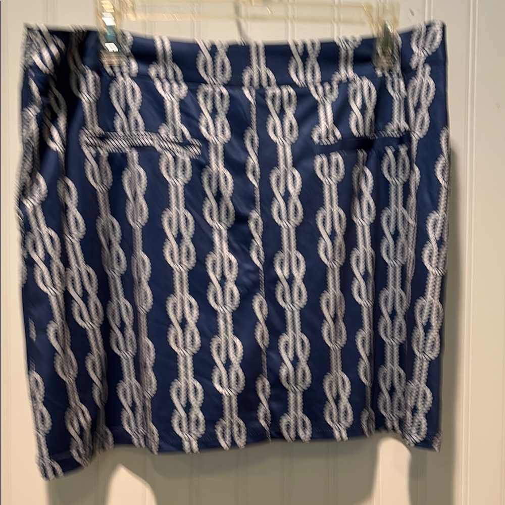 Top It Off Nautical Blue and White Skort Size L